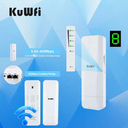 Pont extérieur KuWFi gamme wifi cpe 3KM 5.8G granges point à point pont wifi sans fil pour les connexions Internet à distance - Bamako Gadgets