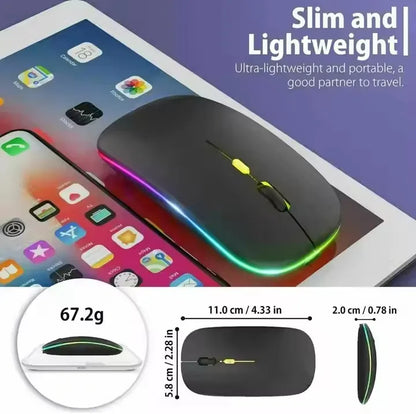 Souris rechargeable, Bluetooth et USB, PC, Tablette et Ordinateur