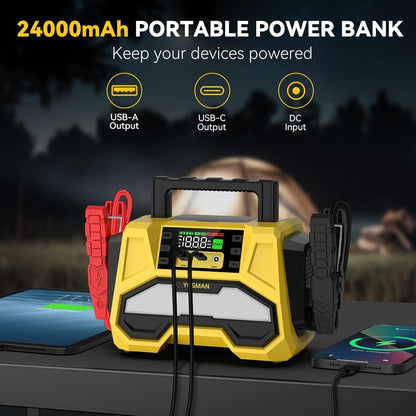 Booster de batterie voiture Yusman – Puissant et Multifonction pour véhicules légers et lourds - Bamako Gadgets
