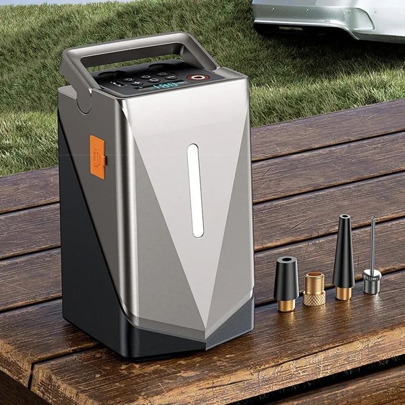 Booster de Batterie 3-en-1 : Démarrage • Compresseur • Chargeur USB + Lampe Torche
