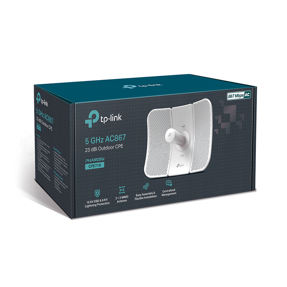 P-Link CPE710 – Pont Wi-Fi extérieur 5GHz avec antenne 23 dBi, haut débit 867 Mb/s, idéal pour connexions longue distance – vendu par Bamako Gadgets